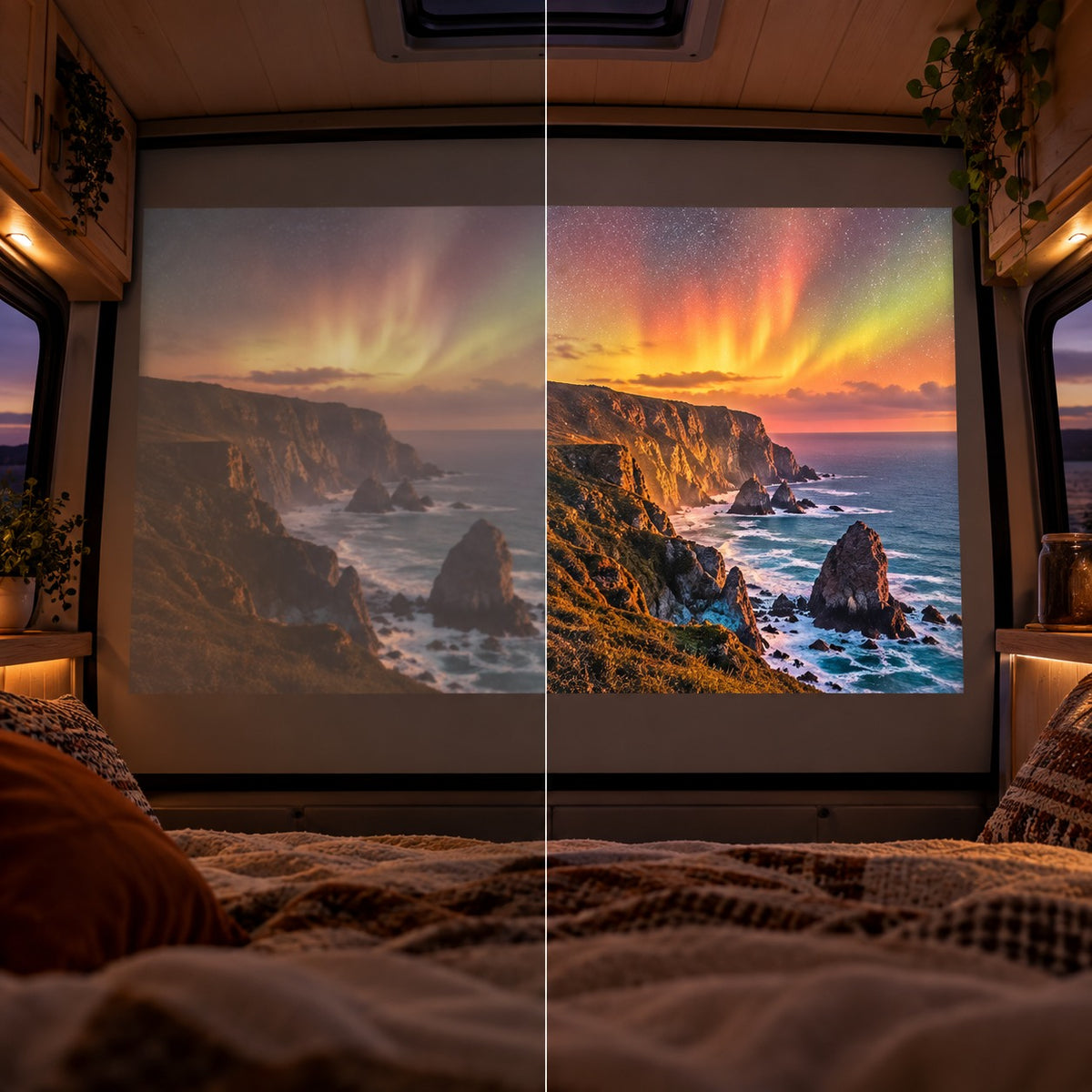 Miniprojektor Projektorland Vista – 260 ANSI-lumen, HD 720p, autofokus och Android 11